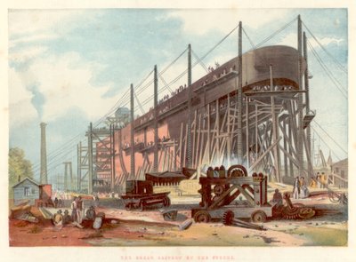Great Eastern auf den Stocks in Millwall an der Themse, 1857 von Unbekannt