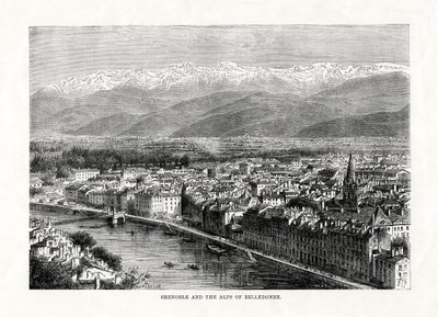 Grenoble und die Belledonne-Alpen, Frankreich, 1879 von Unbekannt