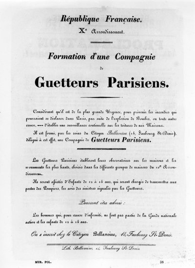 Guetteurs Parisiens, aus französischen politischen Plakaten der Pariser Kommune, Mai 1871 von Unbekannt