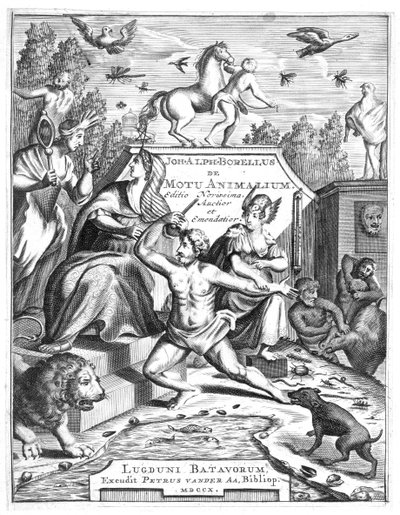 Halbtitel von De Motu Animalum von Giovanni Borelli, 1710 von Unbekannt