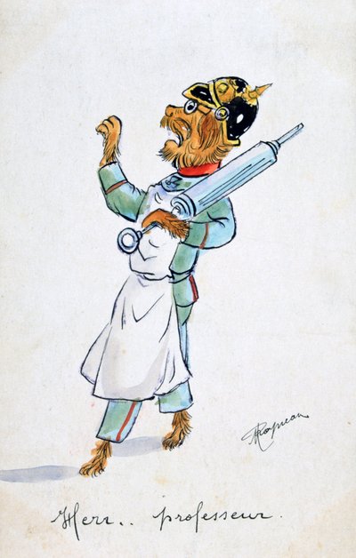 Herr Professor, Vintage französische Postkarte, ca. 1900 von Unbekannt