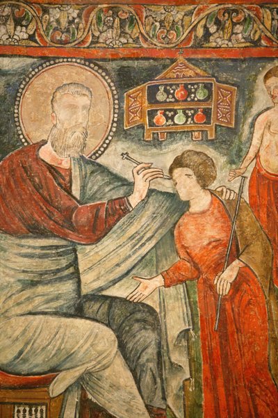 Kloster der Heiligen Jungfrau und des Heiligen Johannes: Heiliger heilt ein blindes Mädchen von Unbekannt