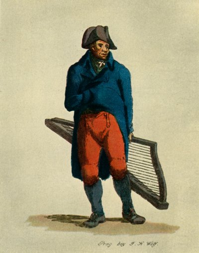 Hakenharfe und Drehorgel. Arten von Prager Musikern, 1948 von Unbekannt