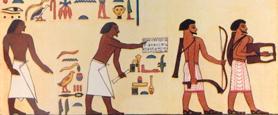 Wie ein alter Ägypter die Ankunft der Israeliten in Ägypten malte, ca. 1930 von Unbekannt