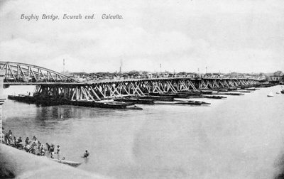 Howrah-Brücke über den Hooghly-Fluss, Kalkutta, Indien, frühes 20. Jahrhundert von Unbekannt