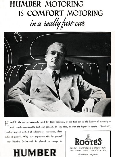 Humber Motoring ist komfortables Autofahren in einem wirklich schnellen Auto, 1937 von Unbekannt