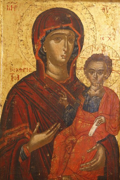 Ikone: Heilige Maria Hodigitria (16. Jahrhundert), Berat, Albanien von Unbekannt