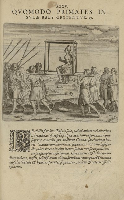 Illustration aus dem Buch India Orientalis von unbekanntem Autor und veröffentlicht von Excudebat Matthaeus Beckerus von Unbekannt