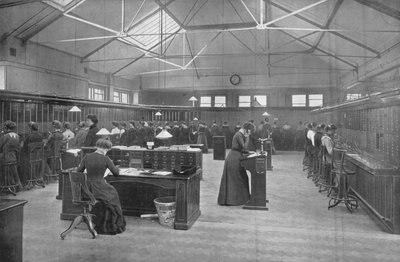Im Haupttelefonamt der Post, City of London, ca. 1903 von Unbekannt