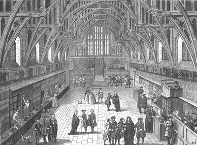 Innenansicht der alten Westminster Hall, 1797, 1897 von Unbekannt
