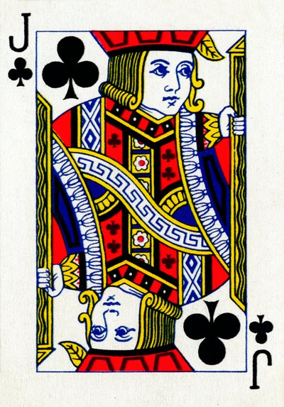 Bube der Kreuzkarten aus einem Kartenspiel von Goodall & Son Ltd., um 1940 von Unbekannt