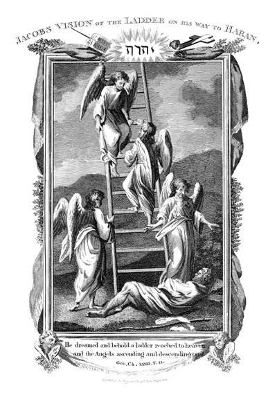 Jakobs Traum von Engeln, die die Leiter zum Himmel hinauf- und hinabsteigen, ca. 1808 von Unbekannt