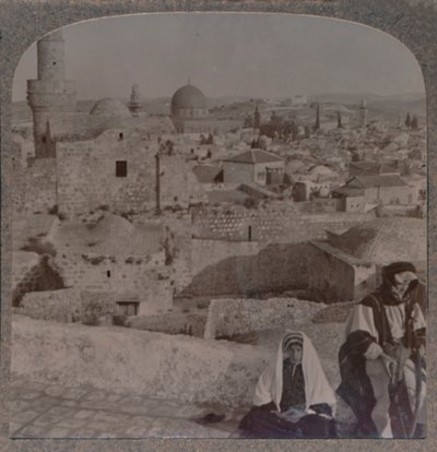 Jerusalem von der Schule über der Moschee, zeigt den Turm von Antonio, ca. 1900 von Unbekannt