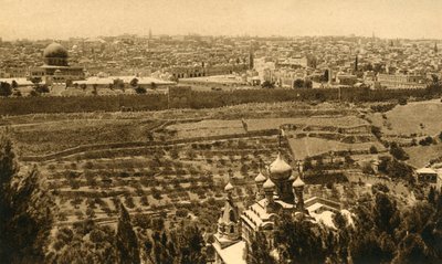 Jerusalem vom Ölberg aus gesehen von Unbekannt