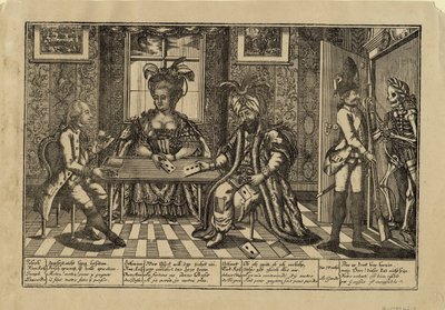 Joseph II., Katharina die Große und Sultan Abdul Hamid I. spielen Karten, ca. 1780 von Unbekannt