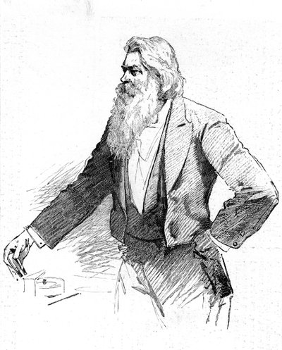 Joseph Wilson Swan, britischer Physiker und Chemiker, demonstriert Elektromagnetismus, 1889 von Unbekannt