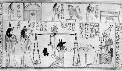 Urteil der Toten, aus dem Tempel von Deir-el-Bahari, Ägypten, um 1025 v. Chr. 1936 von Unbekannt