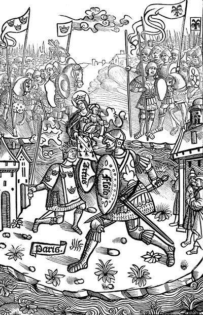 König Artus kämpft gegen einen Riesen von Unbekannt