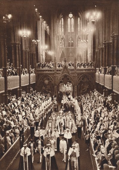 Krönungsprozession von König Georg VI., Westminster Abbey, 1937 von Unbekannt