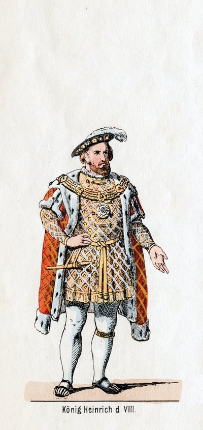 König Heinrich VIII. von England, Kostümentwurf für Shakespeares Stück, Heinrich VIII., 19. Jahrhundert von Unbekannt