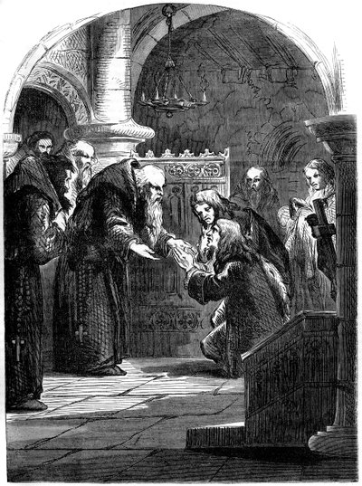 König James II. von England in der Abtei La Trappe, Orne, Frankreich von Unbekannt