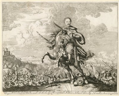 König Johann III. Sobieski in der Schlacht von Khotyn am 11. November 1673, 1673 von Unbekannt