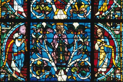 König Salomo, Buntglas, Kathedrale von Chartres, Frankreich, 1145-1155 von Unbekannt