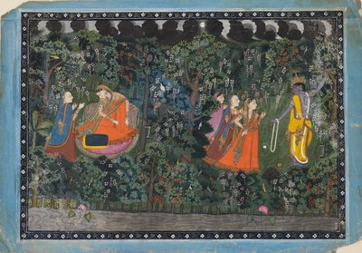 Krishna und Radha, ca. 1850 von Unbekannt