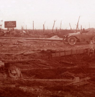 Bahnhof Langemarck, Flandern, Belgien, um 1914-1918 von Unbekannt