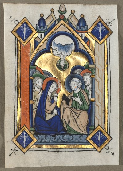 Blatt aus einem Psalter: Pfingsten, um 1260 von Unbekannt