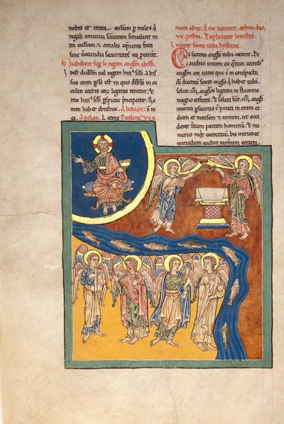 Blatt aus einem Beatus-Manuskript: der sechste Engel befreit die vier Engel..., ca. 1180 von Unbekannt
