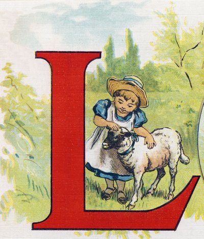 Buchstabe L: Lamm. Gravur in "ABC L
