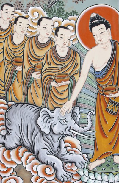 Leben des Buddha Zähmung eines Elefanten, Seoul, Südkorea von Unbekannt