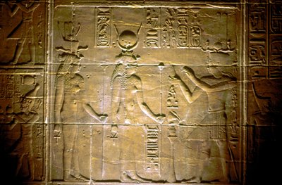 Kalksteinrelief im Tempel von Philae, antikes Ägypten von Unbekannt