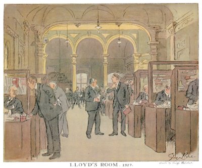 Lloyds Raum. 1927 - Wie von einem Punch-Künstler gesehen, 1928 von Unbekannt