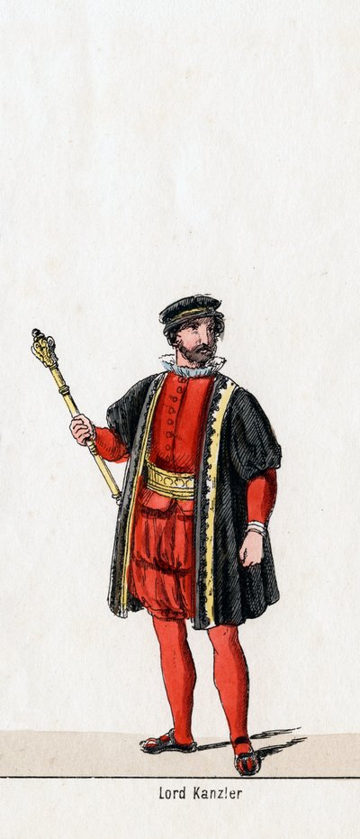 Lordkanzler, Kostümentwurf für Shakespeares Stück, Heinrich VIII., 19. Jahrhundert von Unbekannt