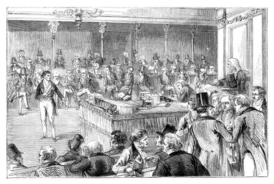 Lord John Russell 1792-1878 stellt den Reform Act von 1832 vor, um 1895 von Unbekannt