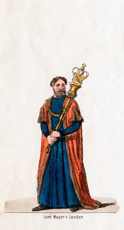 Lord Mayor of London, Kostümentwurf für Shakespeares Stück, Heinrich VIII., 19. Jahrhundert von Unbekannt