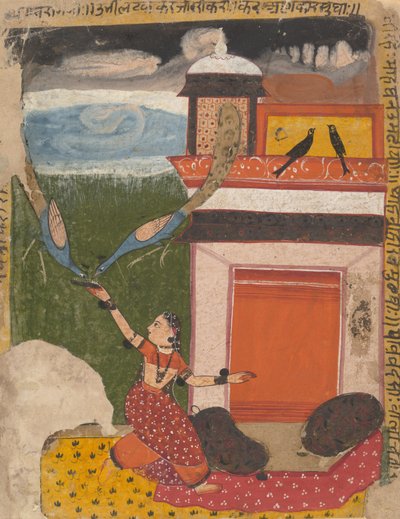 Madhumadhavai Ragini...aus einer verstreuten Ragamala-Serie Garland of Musical Modes, ca. 1640-50 von Unbekannt