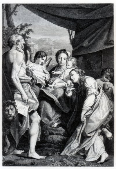 Madonna mit Kind, St. Hieronymus und Maria Magdalena, 1525-1528 von Unbekannt