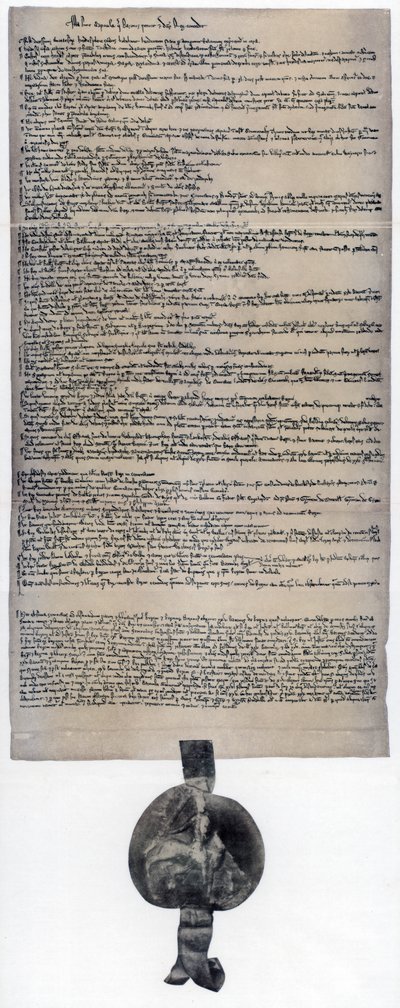 Magna Carta, englische Urkunde ursprünglich aus dem Jahr 1215 von Unbekannt