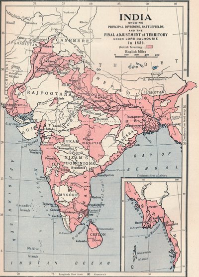 Karte von Indien im Jahr 1856 1906 von Unbekannt