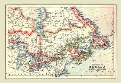 Karte des Dominion of Canada, östliche Provinzen, 1902 von Unbekannt