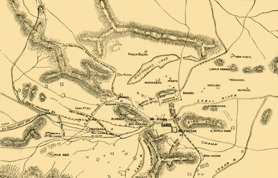 Karte der Kämpfe im Chardeh-Tal, 1901 von Unbekannt