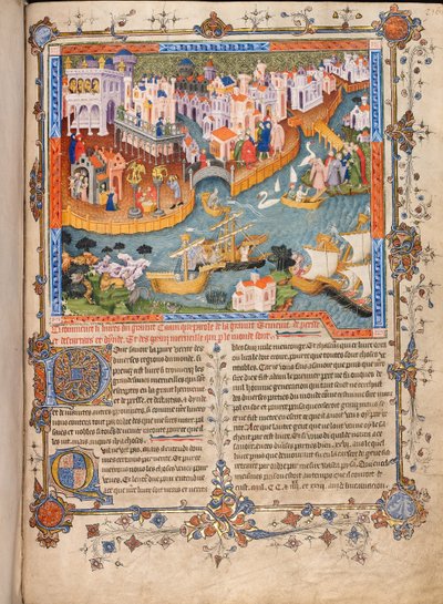 Marco Polos Abreise aus Venedig im Jahr 1271 aus Marco Polos Reisen, um 1400 von Unbekannt