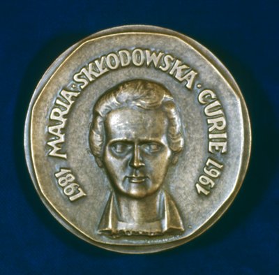 Medaille zur Erinnerung an Marie Sklodowska Curie, polnisch-französische Physikerin, 1967 von Unbekannt