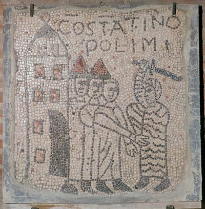 Mittelalterliches Mosaik der Plünderung von Konstantinopel, 5. Jahrhundert von Unbekannt