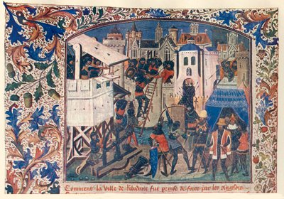 Methoden der Kriegsführung während des Hundertjährigen Krieges, um 1400, um 1930 von Unbekannt