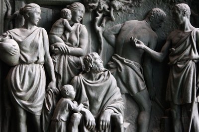 Skulptur am Tor des Mailänder Doms, Mailand, Italien von Unbekannt