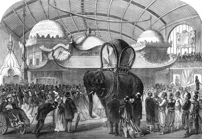 Modell eines Elefanten im siamesischen Abschnitt der Maschinenhalle, 1867 von Unbekannt